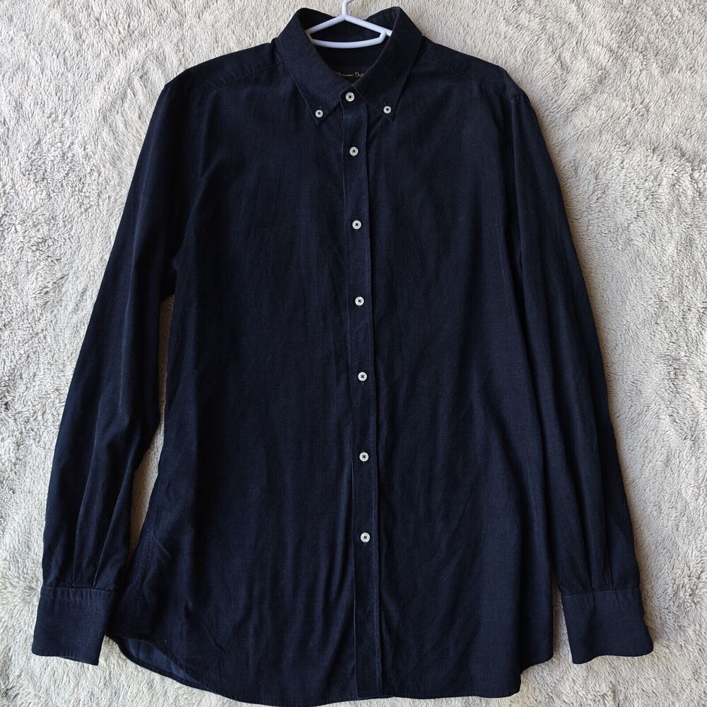 Massimo Dutti Navy Button-Down Casual Shirt